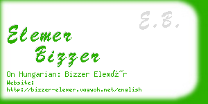 elemer bizzer business card